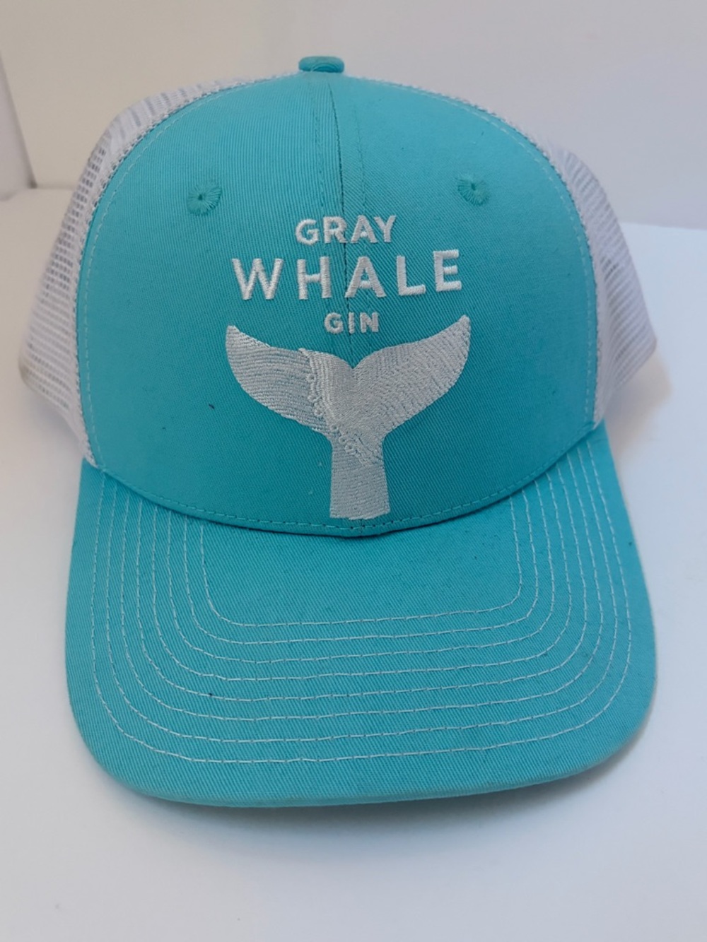 Gray Whale Gin Turquoise Mesh-Back Trucker Hat